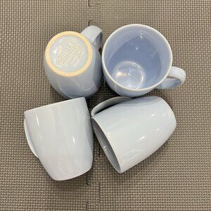 Set Of 4 Excellent Condition Light Blue Corelle Stoneware Coffee Mugs